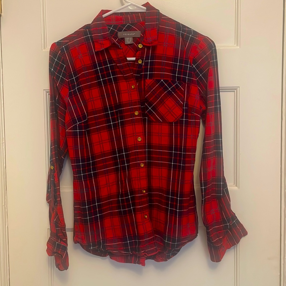 Checked Plaid Shirt Top